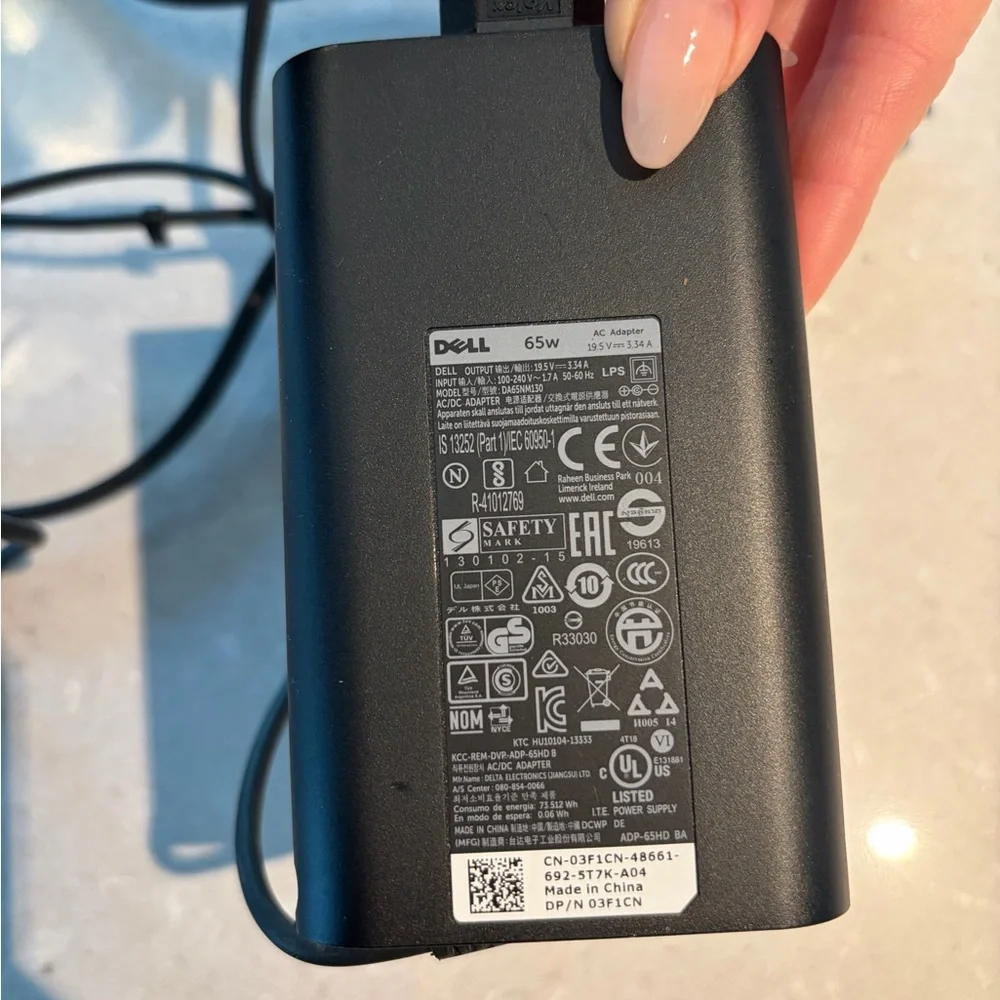 Dell Black Charging Adapter